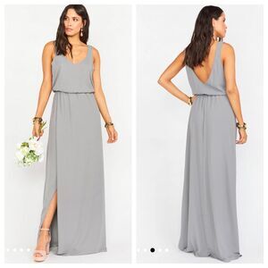 SHOW ME YOUR MUMU Kendall Maxi Dress Soft Charcoal Crisp Medium Bridesmaid